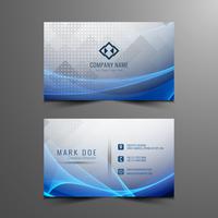 Abstract stylish wavy business card template vector