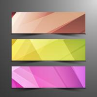 Abstract colorful elegant geometric banners set vector