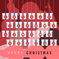 Printable Advent Calendar Countdown To Christmas Element Set vector