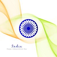 Abstract wavy Indian flag theme design background vector