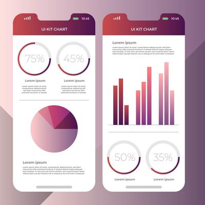 Flat Charts UI kit Template