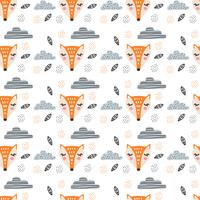 Scandinavian Fox Pattern Vector