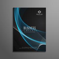 Plantilla de folleto de negocio elegante ondulado abstracto vector