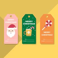 Flat Holiday Gift Tags Vector Template