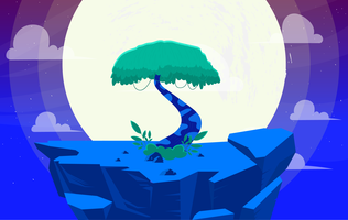 Vector hermoso paisaje de fantasía ilustración