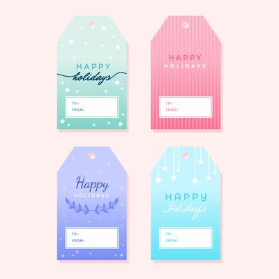 Holiday Gift Tags Vector