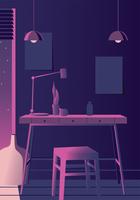 Diseño vectorial acogedor espacio de trabajo vector