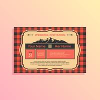 Landscape Buffalo Plaid Wedding Invitation Template Vector