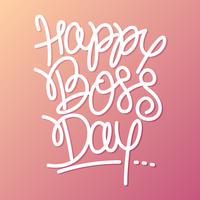 Hand Lettering Happy Boss Day Vector