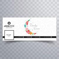 Elegant Ramadan Kareem facebook timeline cover vector