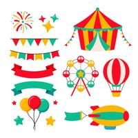 Set Of Fair Carnaval Elements vector