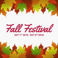 Fall Festival Seasonal Autumn Leaves Frame Background vector