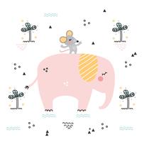 Elephant And Mouse Vector
