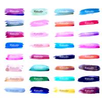 Abstract colorful hand draw watercolor stroke set vector