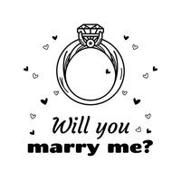 Hand Drawn Engagement Proposal Message vector