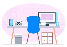 Vector Office Desk Illustration