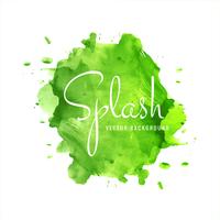 Modern green watercolor splash background vector