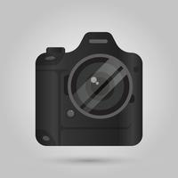 Realistic DSLR Camera Front View With Gradient background Vector Illustration