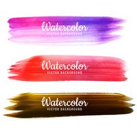 Modern colorful hand draw watercolor stroke design set vector