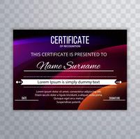 Abstract colorful certificate template background vector