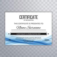 Modern certificate template wave design background vector