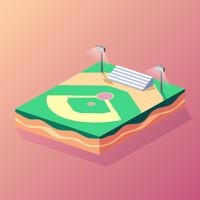 Isometric Baseball Park Vector