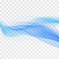 Beautiful blue wave transparent background vector