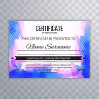 Abstract colorful certificate template design vector