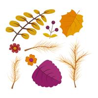 Beautiful Autumn Watercolor Floral Set Vectors