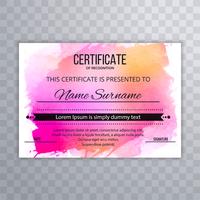 Abstract colorful watercolor certificate background vector