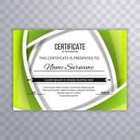 Abstract green certificate template design vector