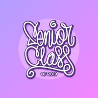 Hand Lettering Senior Class Typography Vector