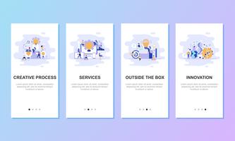 Onboarding screens user interface kit vector