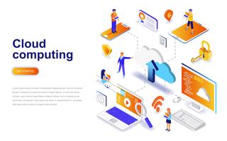 Cloud computing modern flat design isometric concept vector