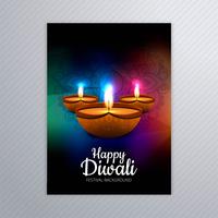 Decorative diwali greeting card template design vector