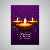 Decorative diwali greeting card template design vector