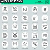 Thin line web design and development icons set vector