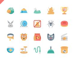 Simple Set Pen and Animal Flat Icons vector