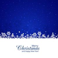 Beautiful festival merry christmas snowflake blue background vector
