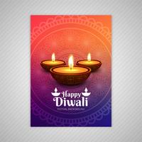 Cartel con un diya para el diseño de plantilla de volante colorido diwali vector