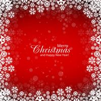 Merry christmas card snowflakes red background illustration vector