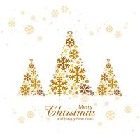 Merry christmas greeting card with christmas tree background ill vector