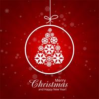 Beautiful  Merry Christmas card with ball background vector