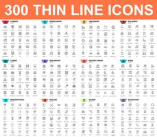 Simple set of vector thin line icons