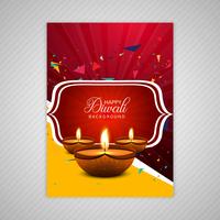 Vector de plantilla de folleto colorido feliz diwali