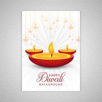 Vector de plantilla de folleto de tarjeta de felicitación de diwali elegante ornamental