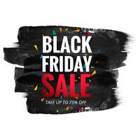 Black Friday Sale Poster with red text on grunge brush stroke ba vector