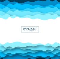 Abstract papercut blue colorful vector design