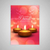 Decorative diwali greeting card template design vector