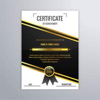 Resumen hermoso certificado plantilla diseño vector